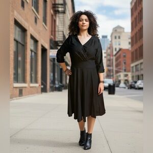 Elegant Black Midi Dress